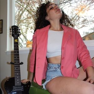 Nine West Pink Button Up 3/4 Sleeve Blazer Coat 💓